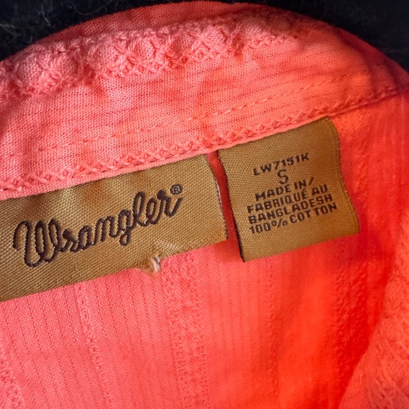 Wrangler Coral Button Down Shirt with Embroidery - Picture 3 of 6